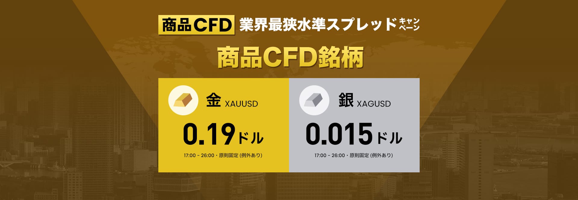 04.商品CFD 業界最狭水準スプレッドキャンペーン 