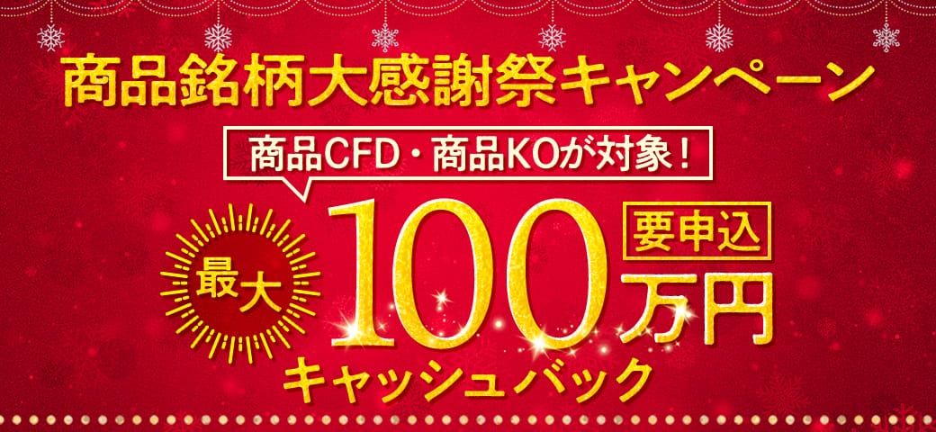 【最大100万円】商品銘柄 大感謝祭キャンペーン開催中！（2025年1月）